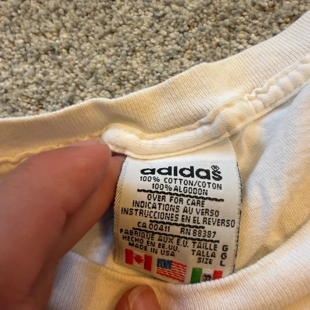 Vintage Adidas Team Magic Soccer Academy T-Shirt White Large Made in USA 90s